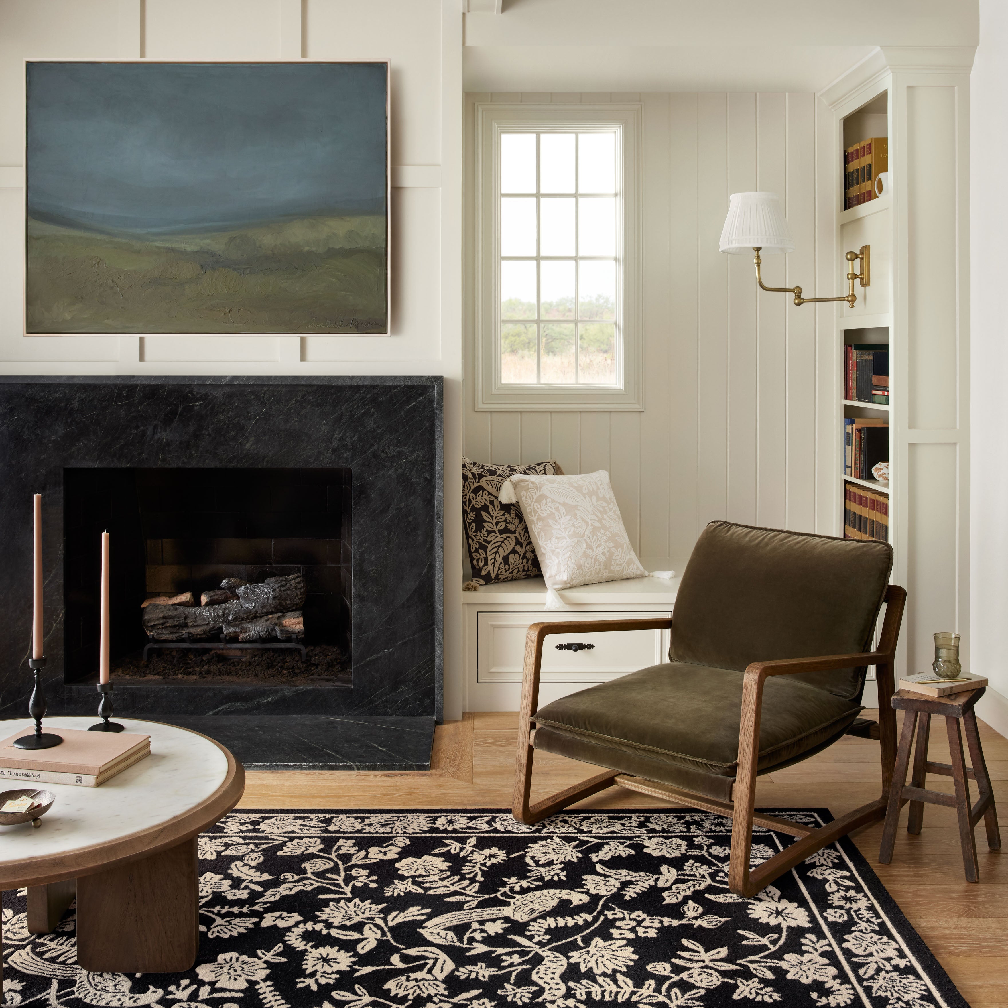 Rifle Paper Co. x Loloi Arboretum Black Rug 1-RUGS-wool rugs Loloi