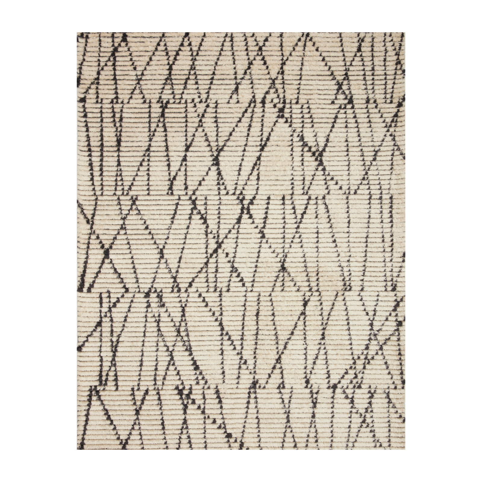 Chris Loves Julia x  Loloi Alice Cream / Charcoal - Crosshatch Rug - Rug & Weave