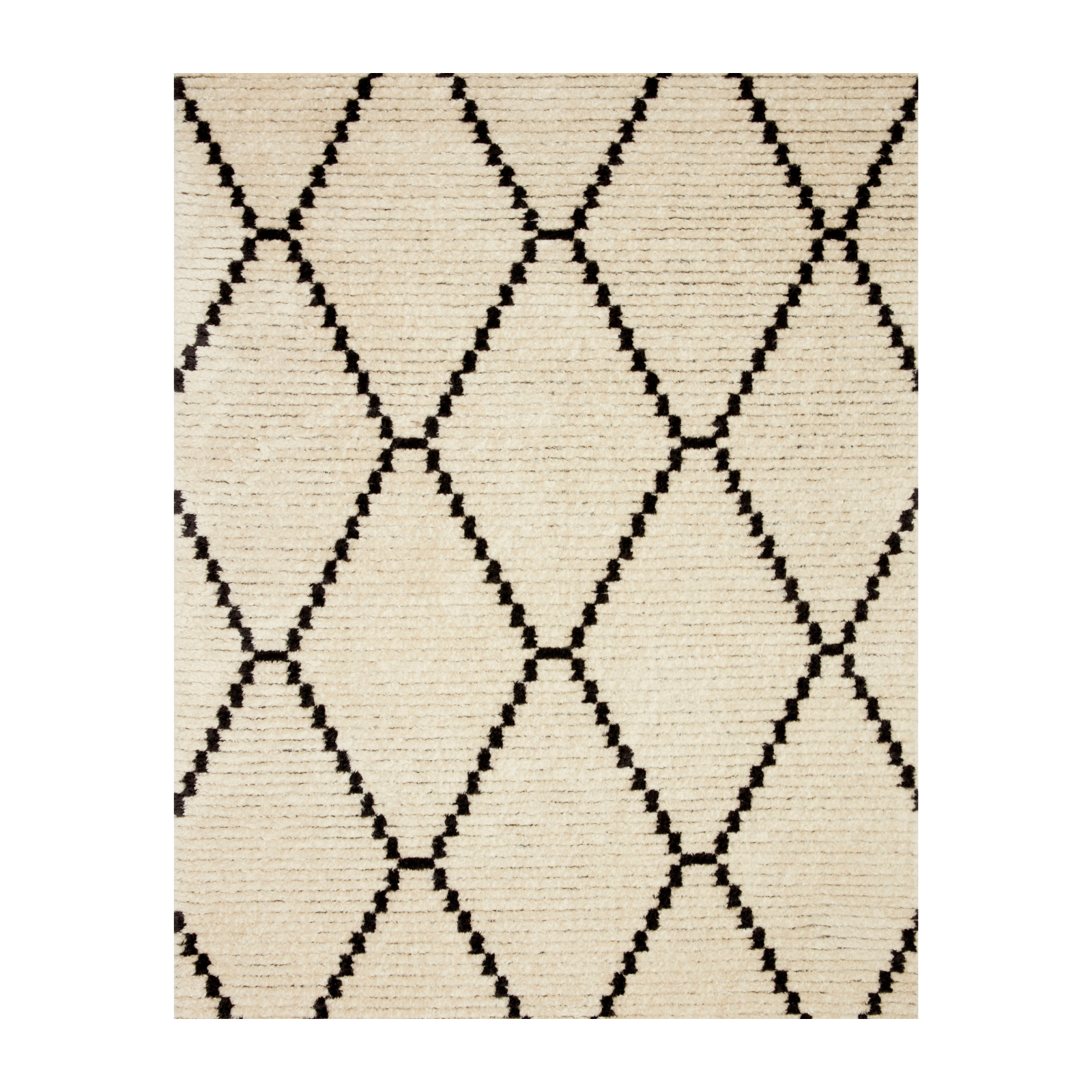 Chris Loves Julia x  Loloi Alice Cream / Charcoal - Diamonds Rug - Rug & Weave