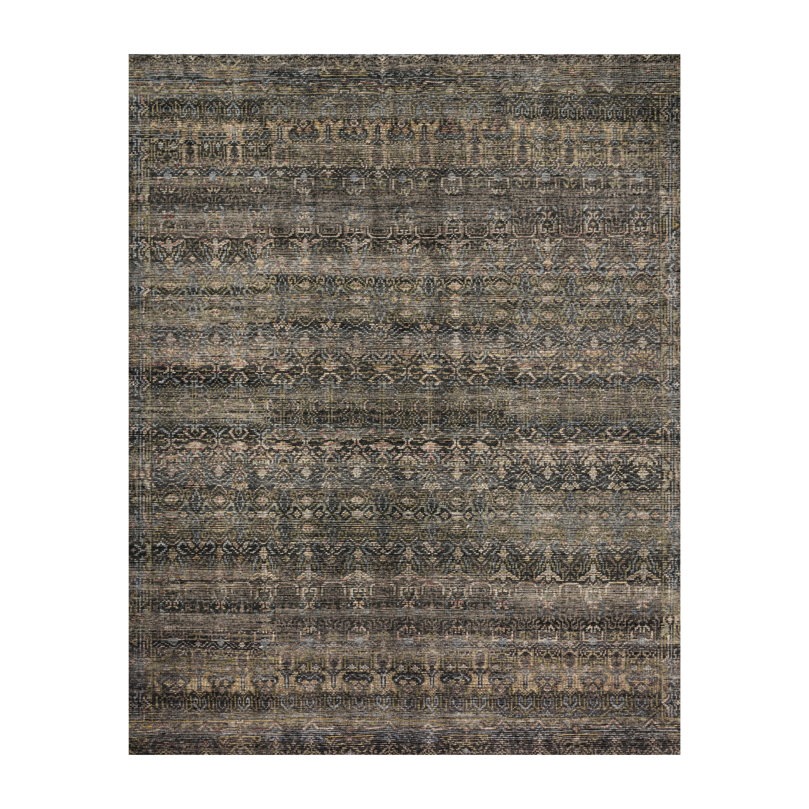 Loloi Amara Charcoal / Lagoon Rug 1-RUGS - patterned Loloi