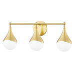 Ariana Vanity Wall Sconce sconce Hudson Valley Lighting 22.5"W x 9.5"H Aged Brass