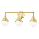 Ariana Vanity Wall Sconce sconce Hudson Valley Lighting 22.5"W x 9.5"H Aged Brass