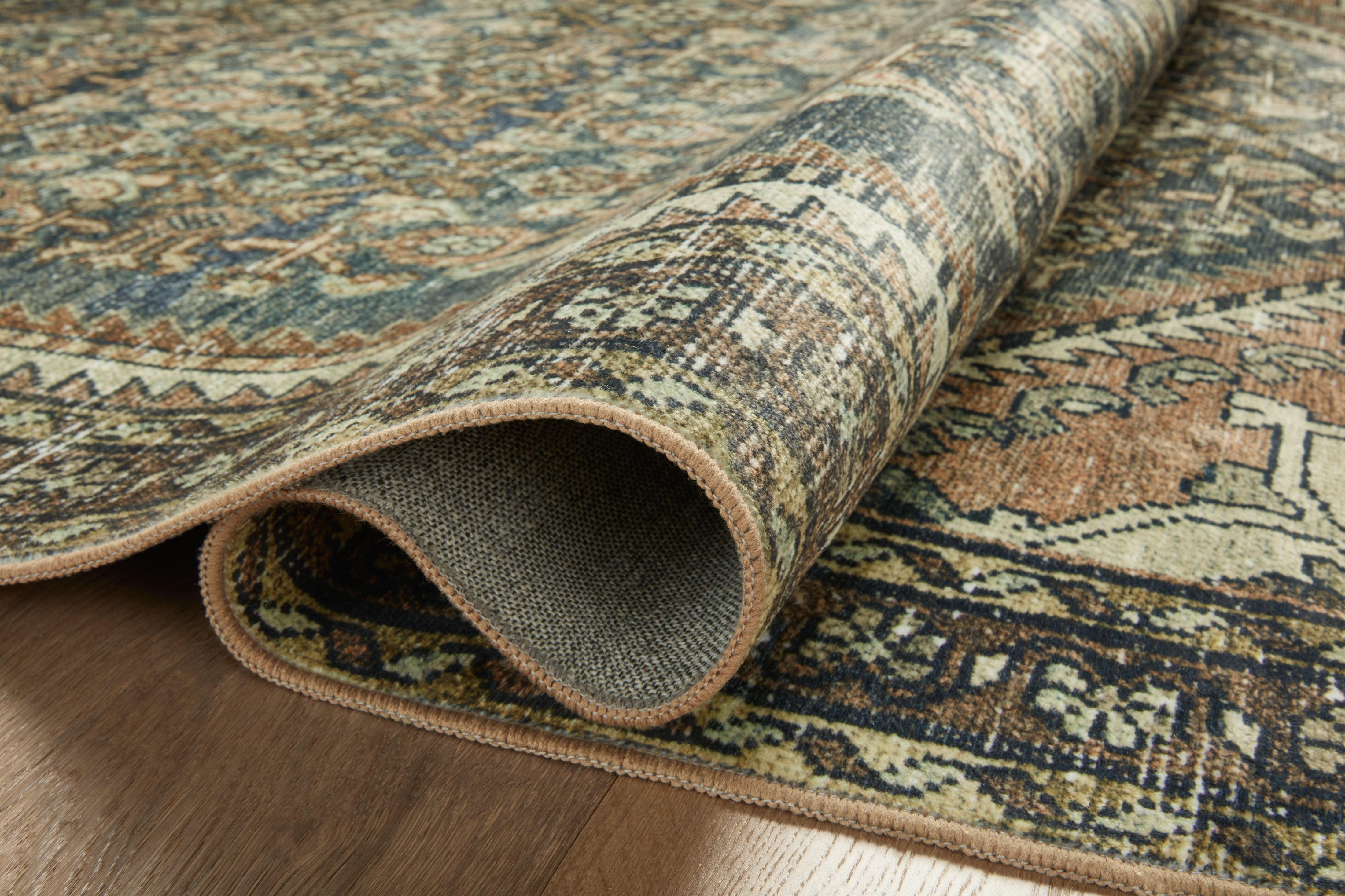 Magnolia Home by Joanna Gaines x Loloi Banks Denim / Clay Rug 1 - RUGS - patterned Loloi