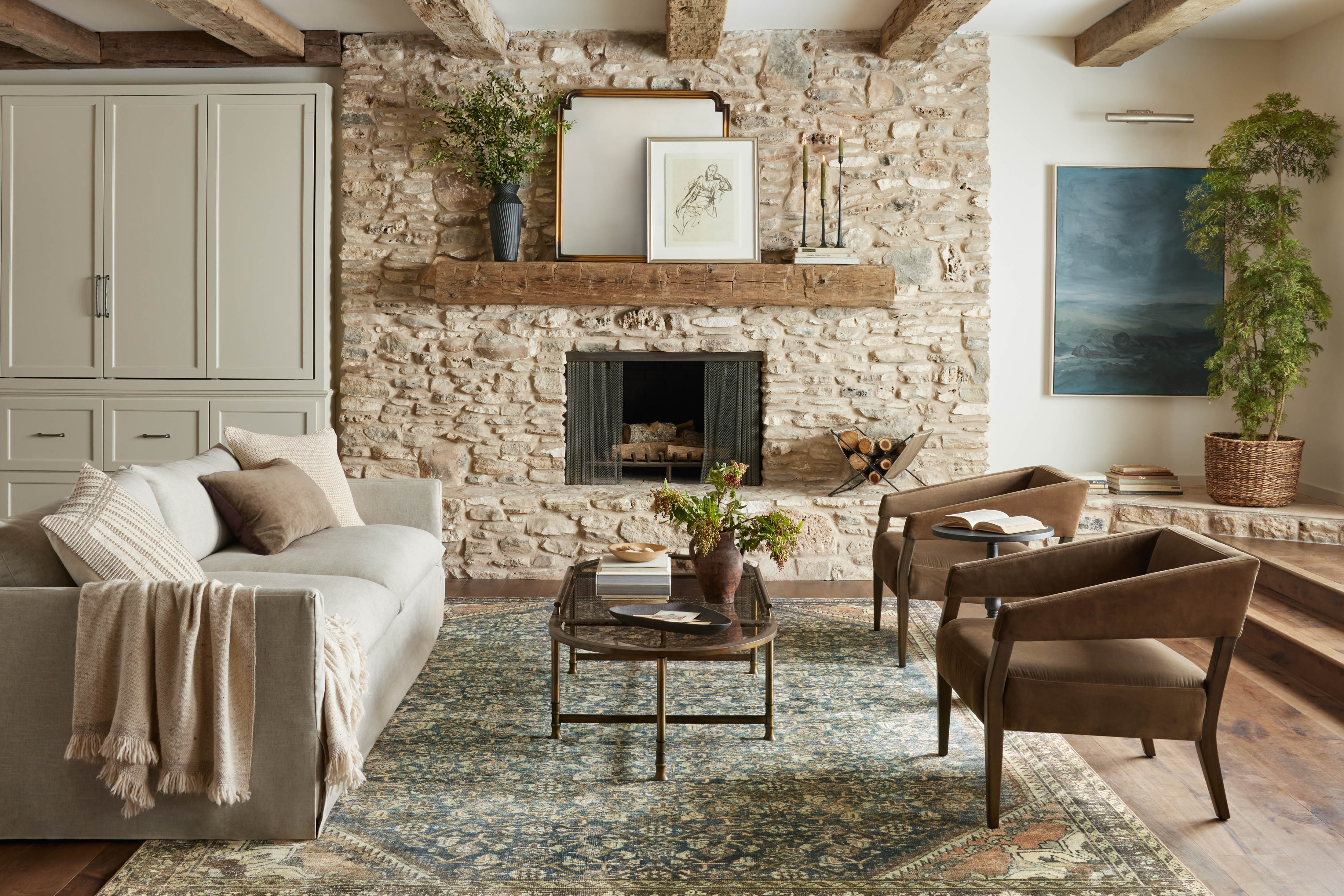 Magnolia Home by Joanna Gaines x Loloi Banks Denim / Clay Rug 1 - RUGS - patterned Loloi