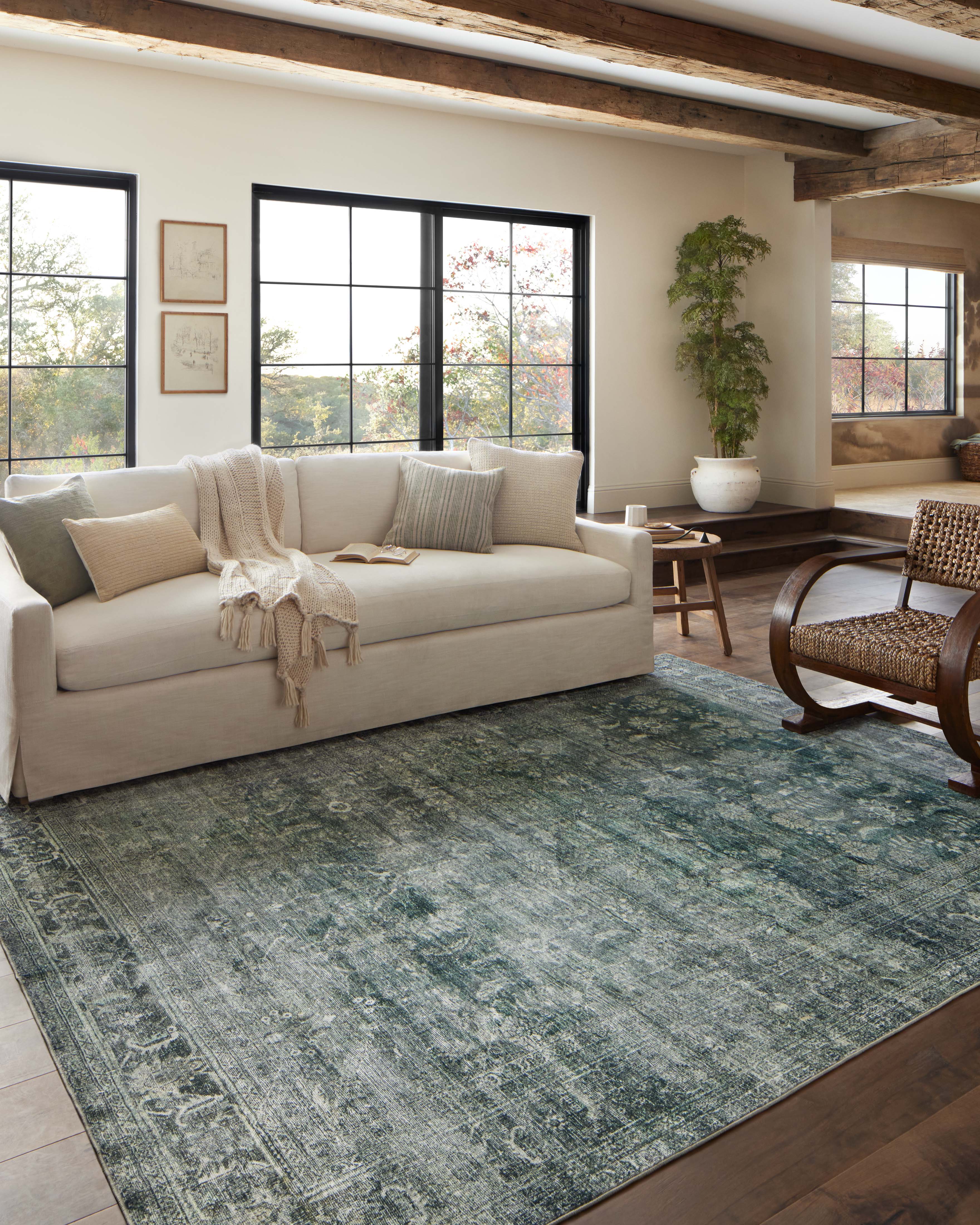 Magnolia Home by Joanna Gaines x Loloi Banks Blue / Lagoon Rug 1 - RUGS - patterned Loloi