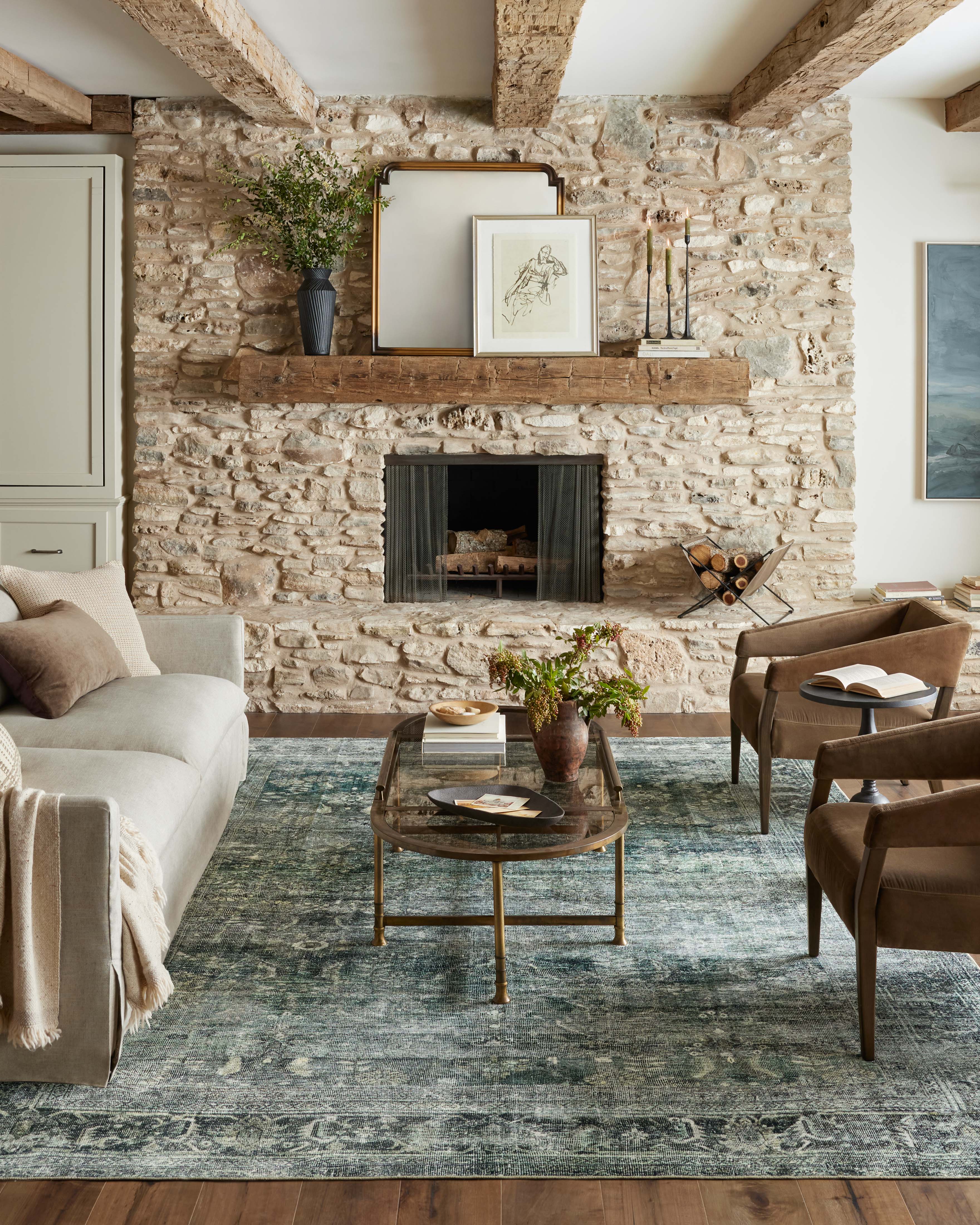 Magnolia Home by Joanna Gaines x Loloi Banks Blue / Lagoon Rug 1 - RUGS - patterned Loloi