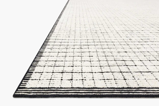 Loloi Beverly Ivory/ Black Rug 2-RUGS-patterned Loloi