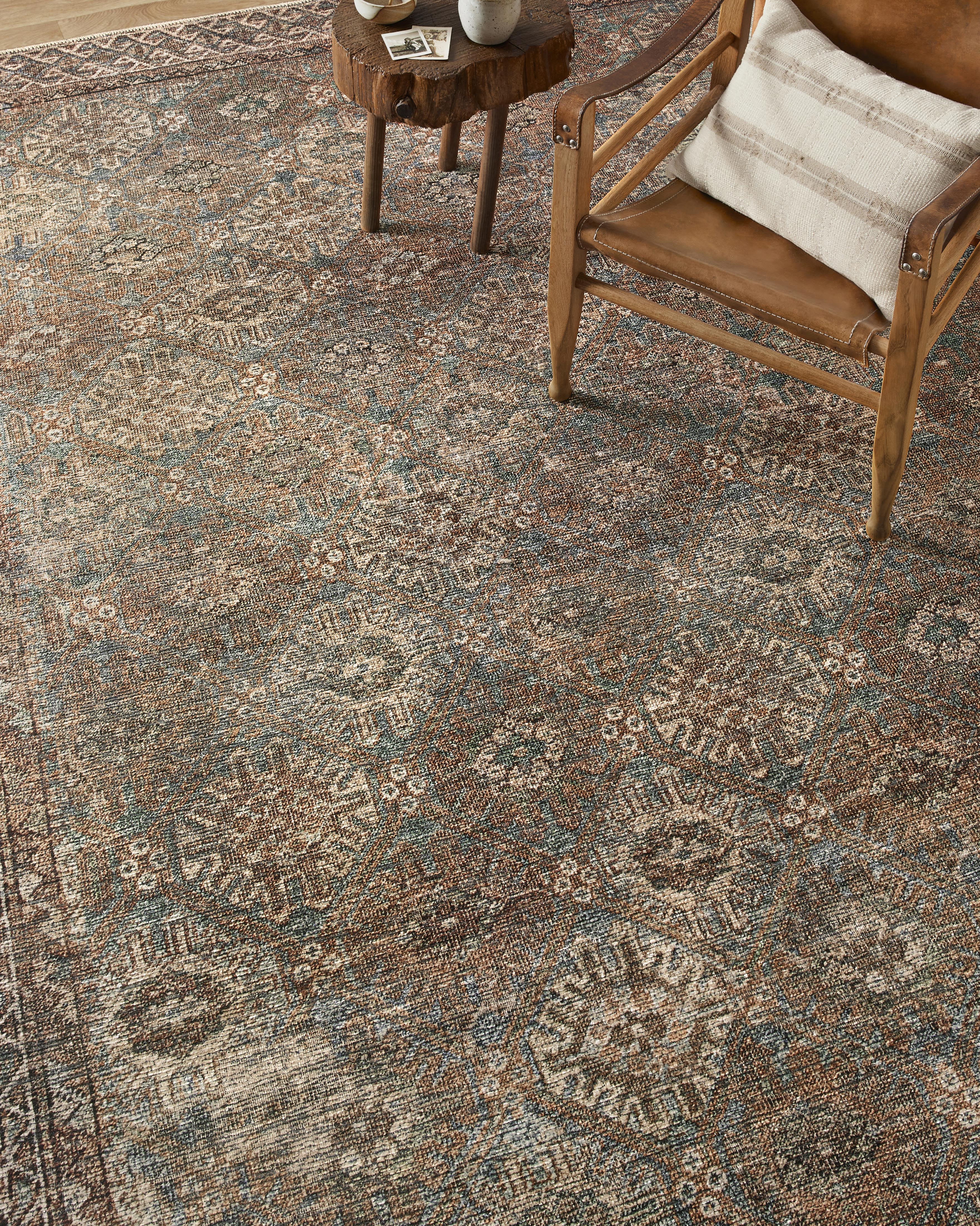 Amber Lewis x Loloi Billie Aqua / Rust Rug 0-patterned rugs Loloi