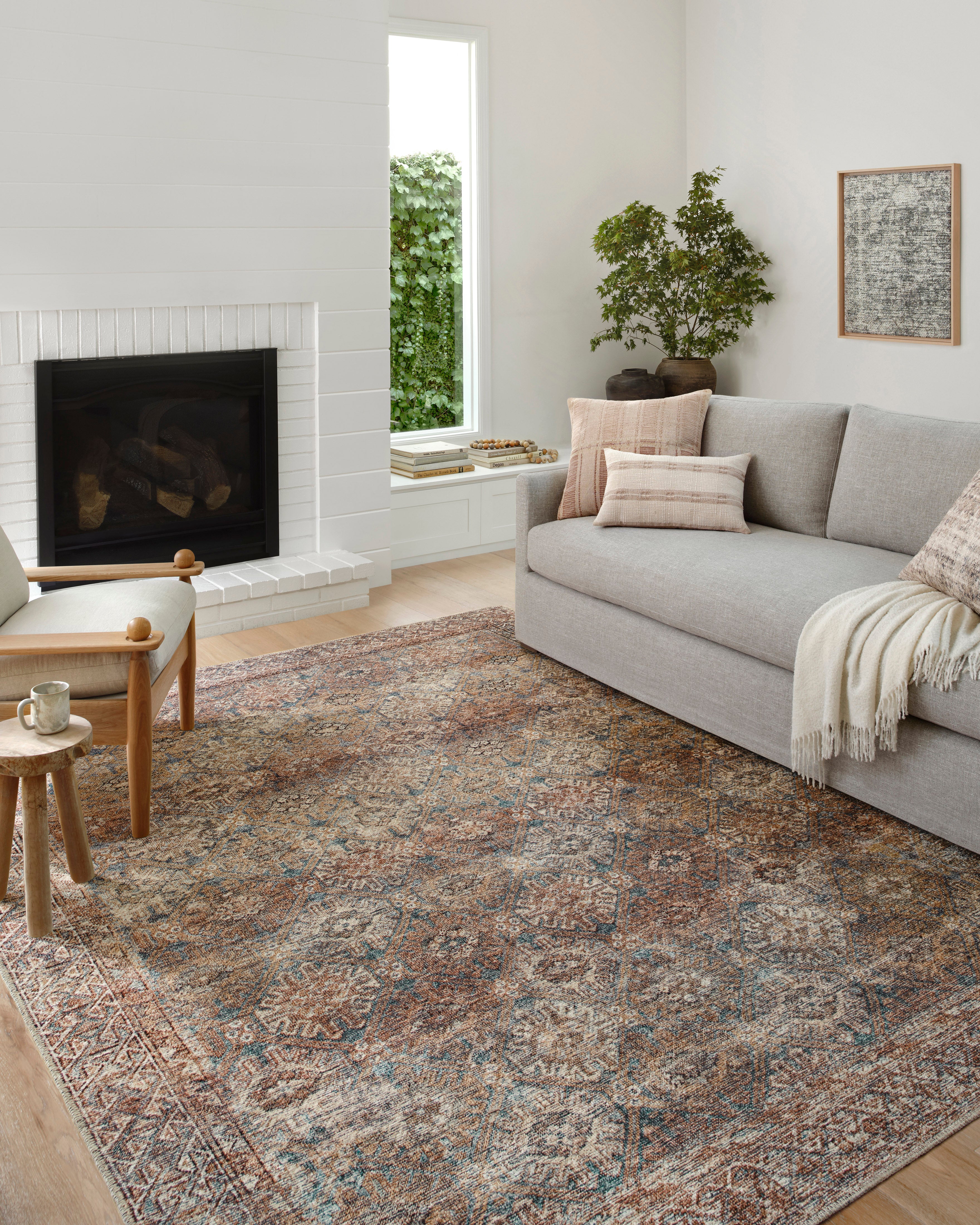 Amber Lewis x Loloi Billie Aqua / Rust Rug 0-patterned rugs Loloi