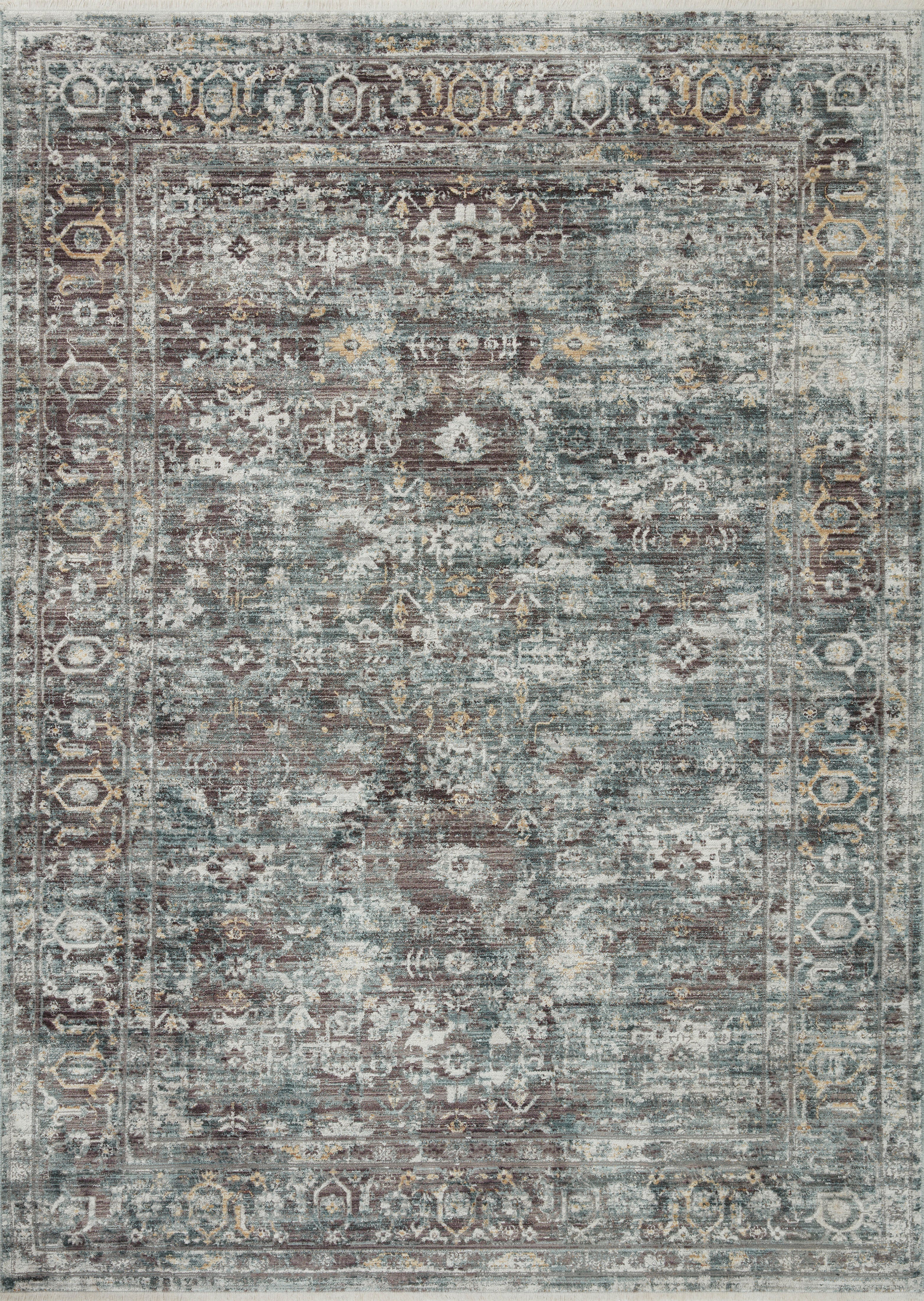 Loloi Bonney Slate / Teal Rug patterned rugs Loloi
