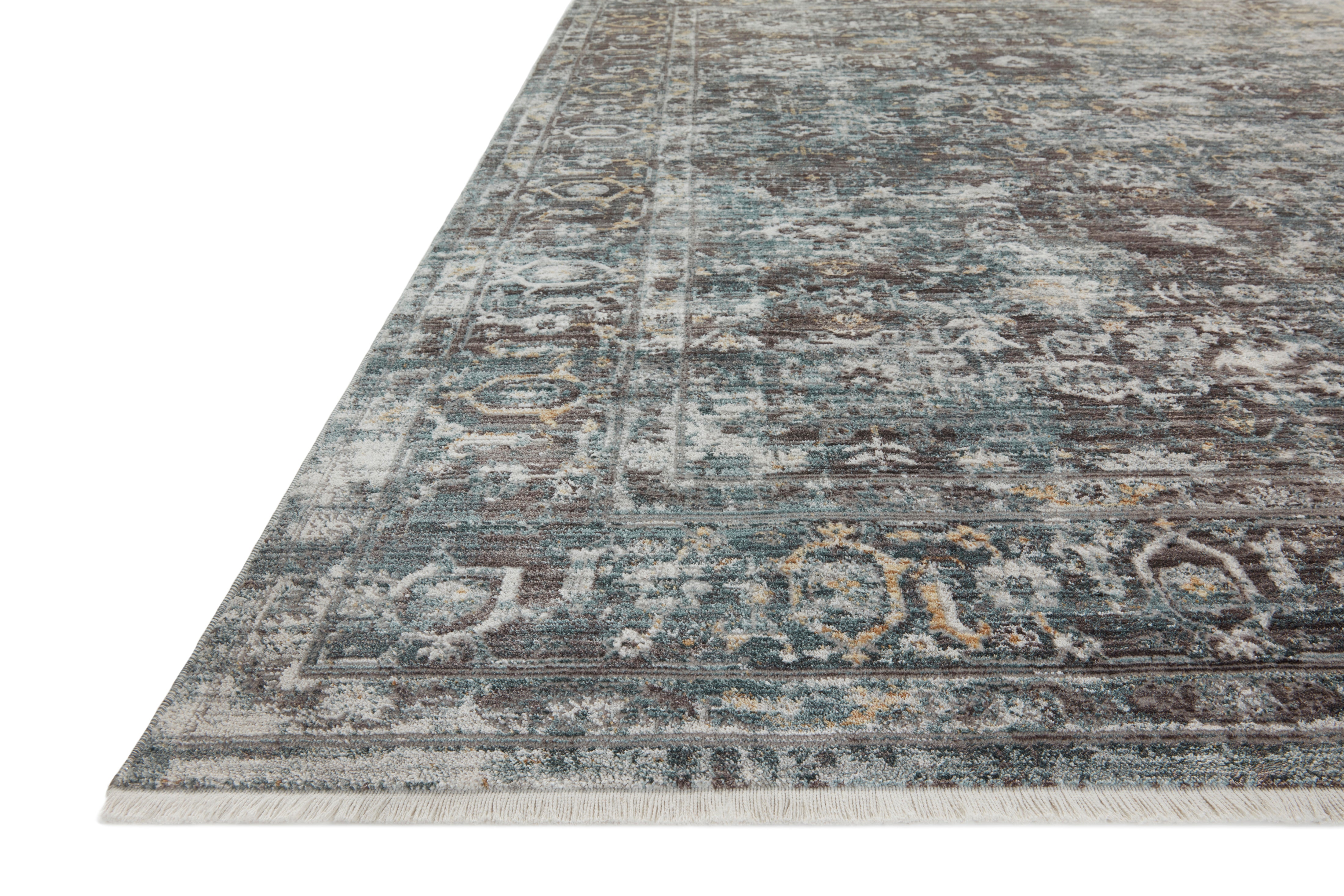 Loloi Bonney Slate / Teal Rug patterned rugs Loloi