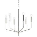 Bailey Chandelier LIGHTING - chandelier Hudson Valley Lighting 24"W x 23.50"H Polished Nickel