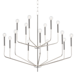 Bailey Chandelier LIGHTING - chandelier Hudson Valley Lighting 36"W x 31"H Polished Nickel