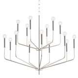 Bailey Chandelier LIGHTING - chandelier Hudson Valley Lighting 36"W x 31"H Polished Nickel