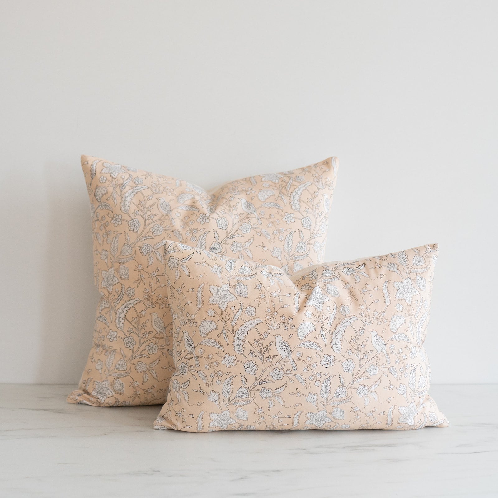 Birdie Block Print Pillow Cover - Rug & Weave