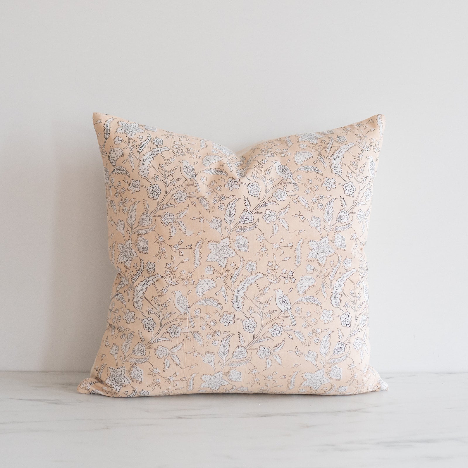 Birdie Block Print Pillow Cover - Rug & Weave