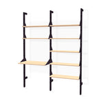Gus* Modern Branch 2 - Desk Shelving Unit 19 - FURNITURE - office storage Gus Black Uprights Black Brackets Blonde Shelves