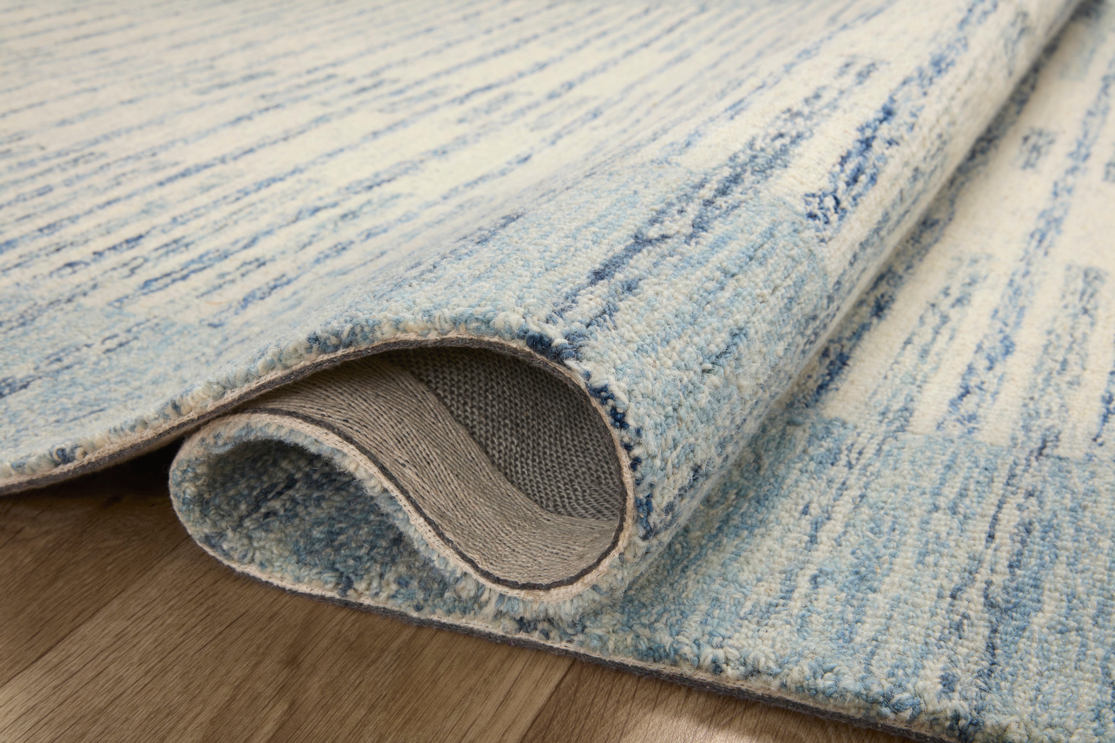 Chris Loves Julia x Loloi Chris Ivory / Denim Rug 1-RUGS Loloi