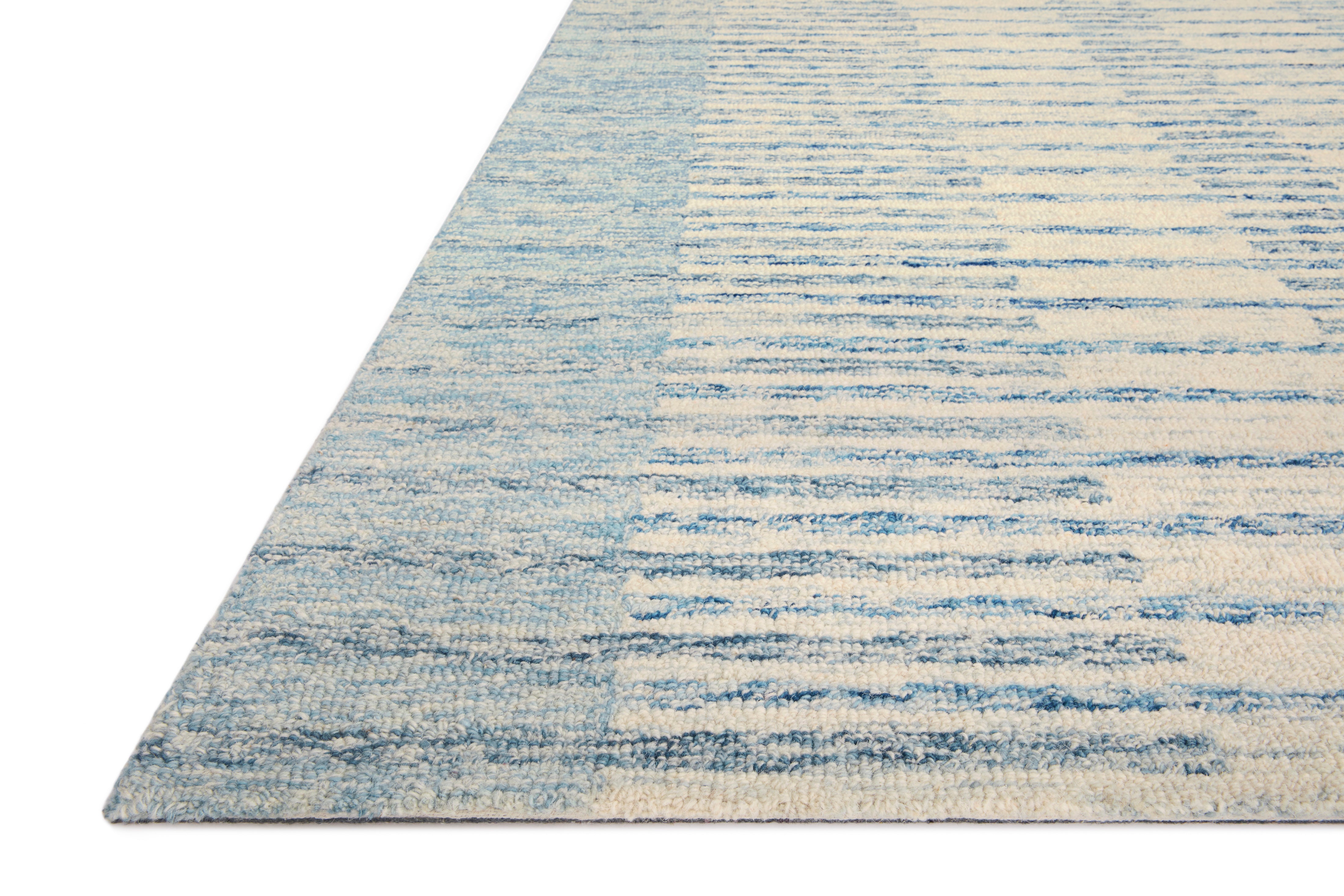 Chris Loves Julia x Loloi Chris Ivory / Denim Rug 1-RUGS Loloi