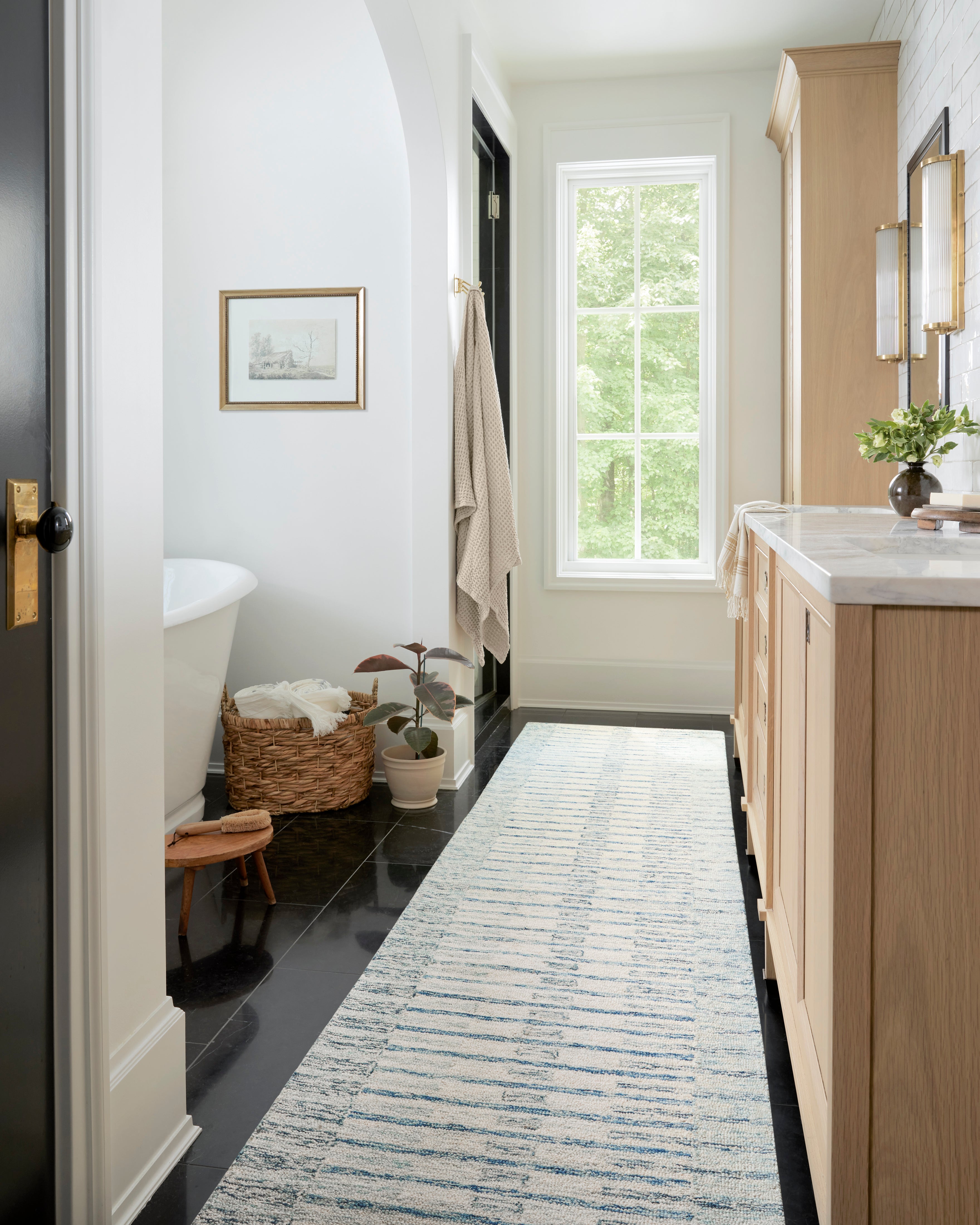 Chris Loves Julia x Loloi Chris Ivory / Denim Rug 1-RUGS Loloi
