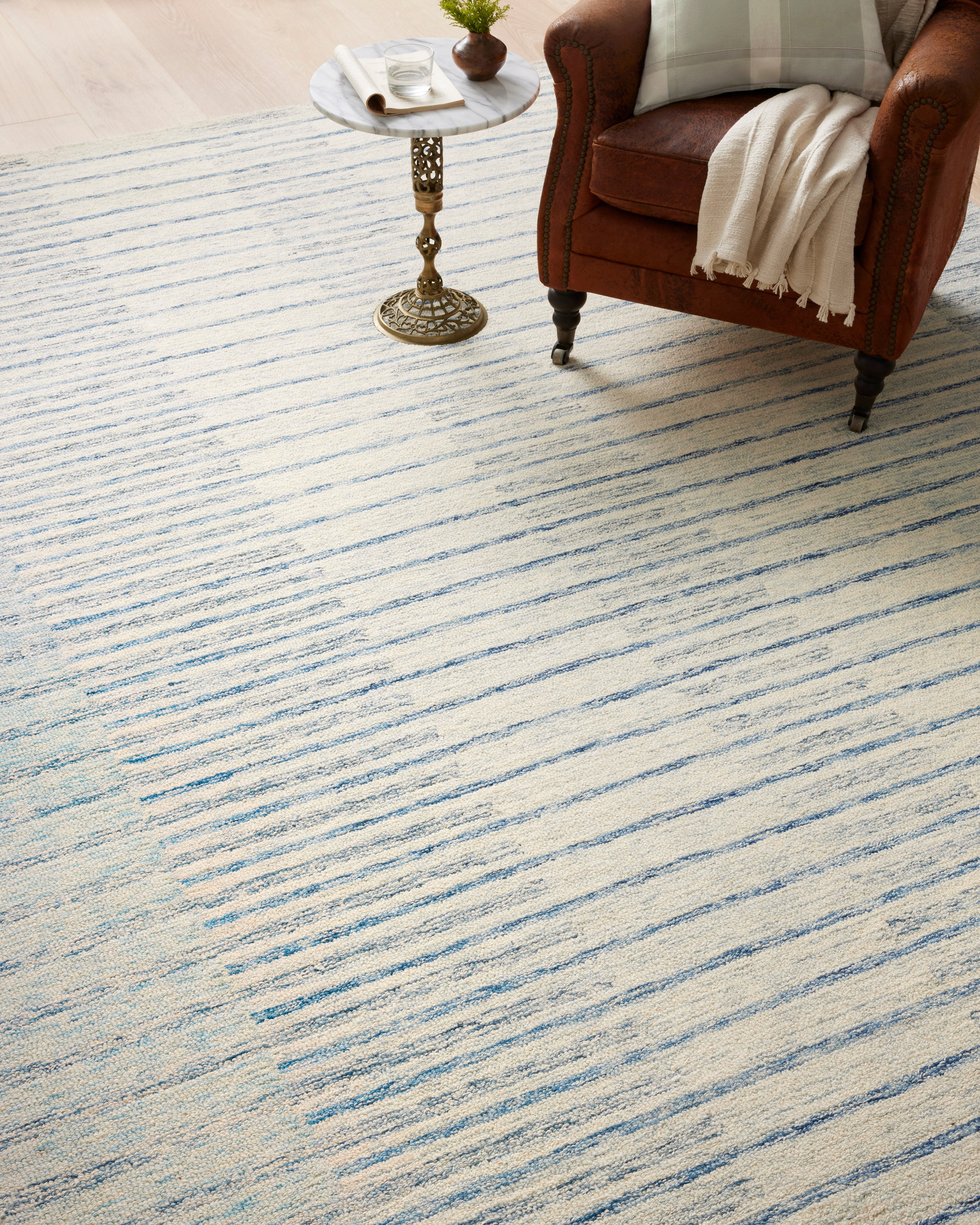 Chris Loves Julia x Loloi Chris Ivory / Denim Rug 1-RUGS Loloi