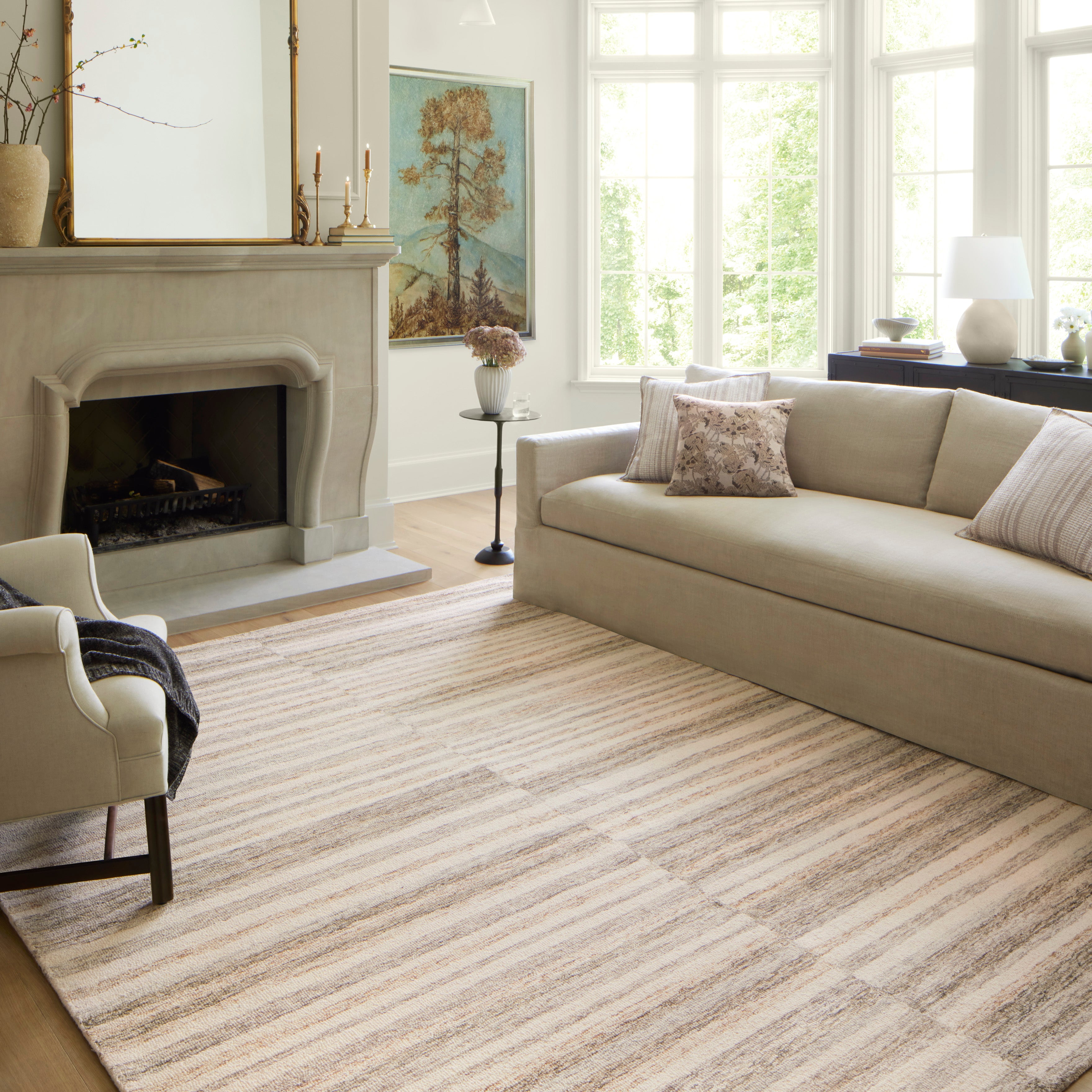Chris Loves Julia x Loloi Chris Ivory / Clay Rug 1-RUGS Loloi
