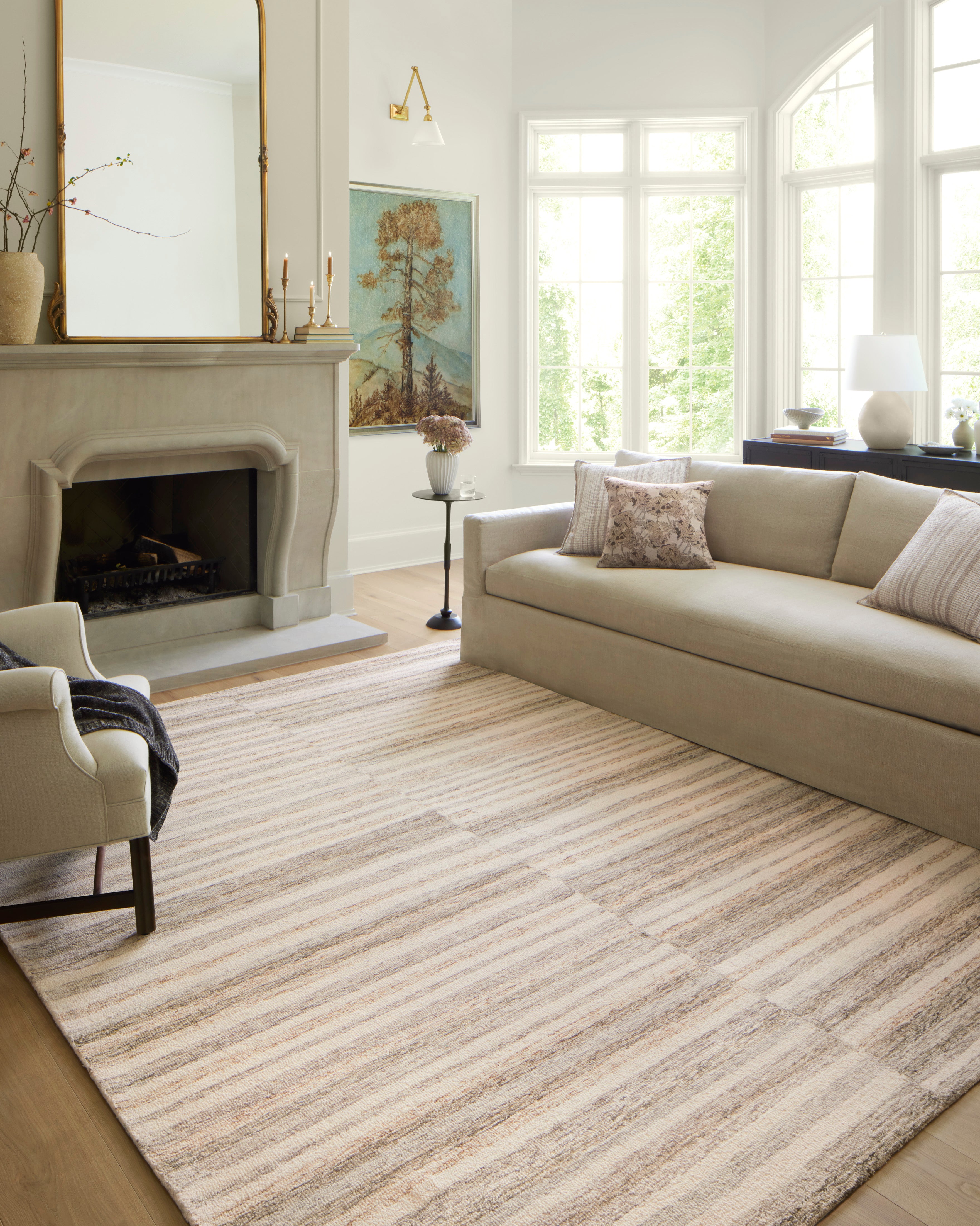 Chris Loves Julia x Loloi Chris Ivory / Clay Rug 1-RUGS Loloi