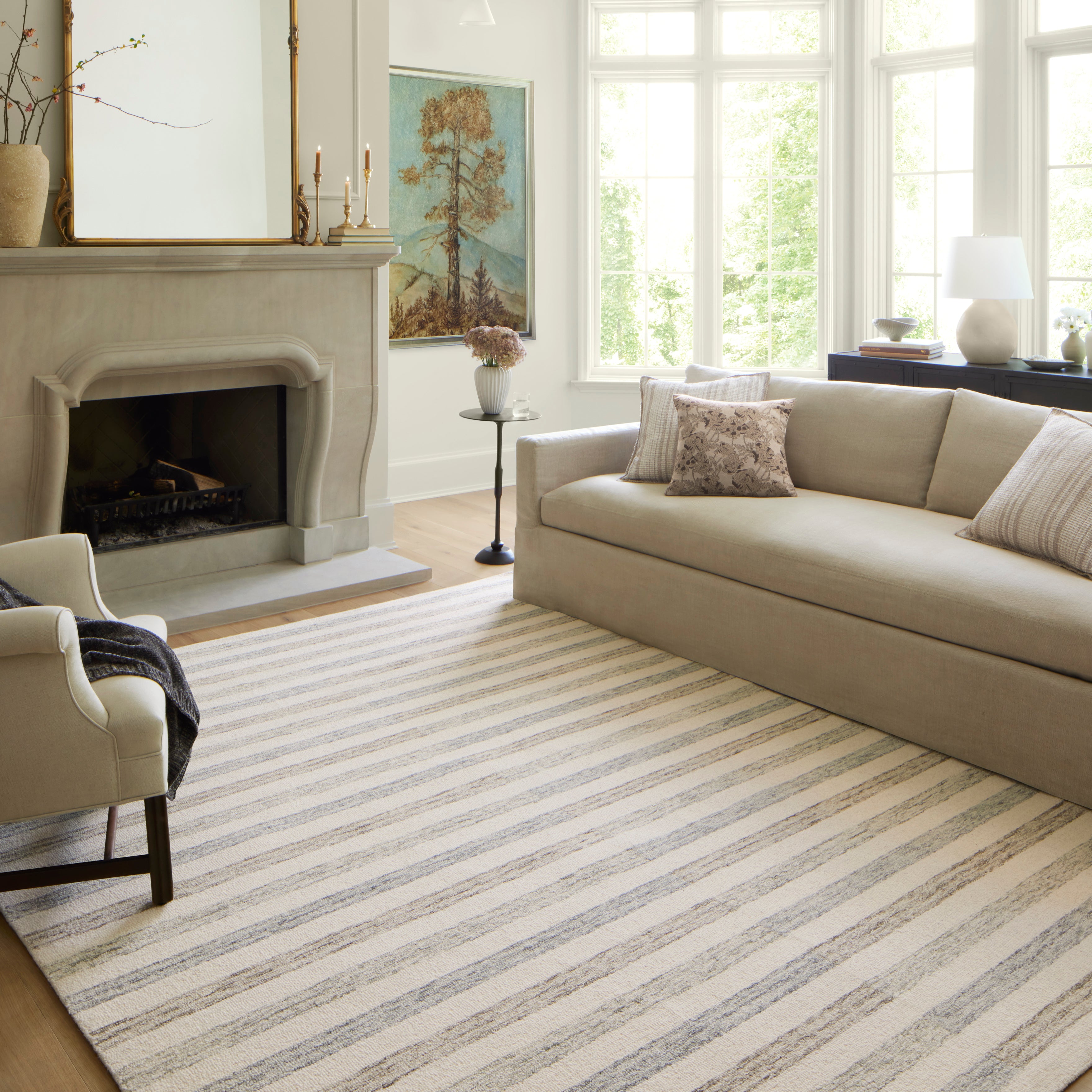 Chris Loves Julia x Loloi Chris Ivory / Slate Rug 1-RUGS Loloi