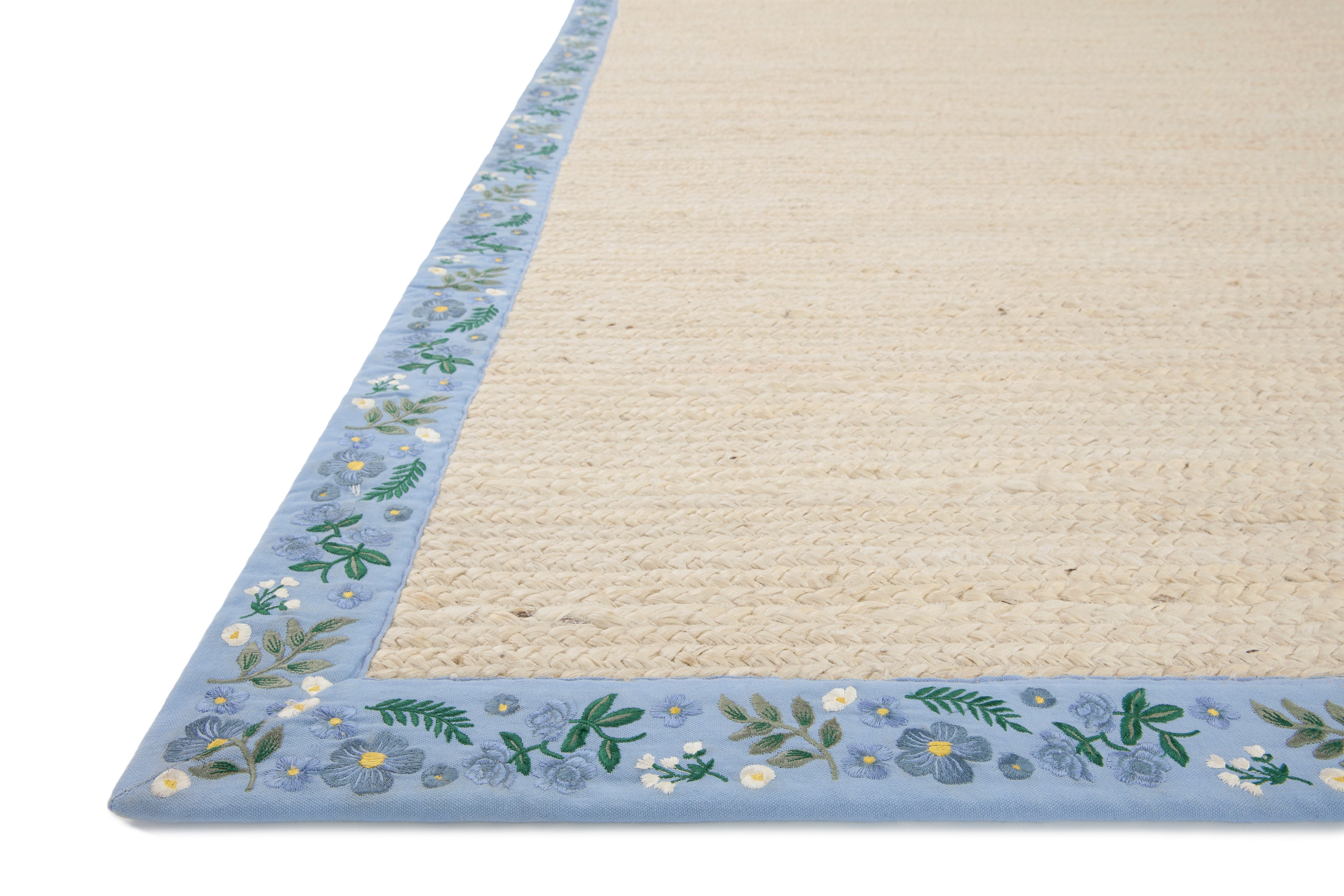 Rifle Paper Co. x Loloi Costa Ivory / Periwinkle Rug 1-RUGS-patterned Loloi
