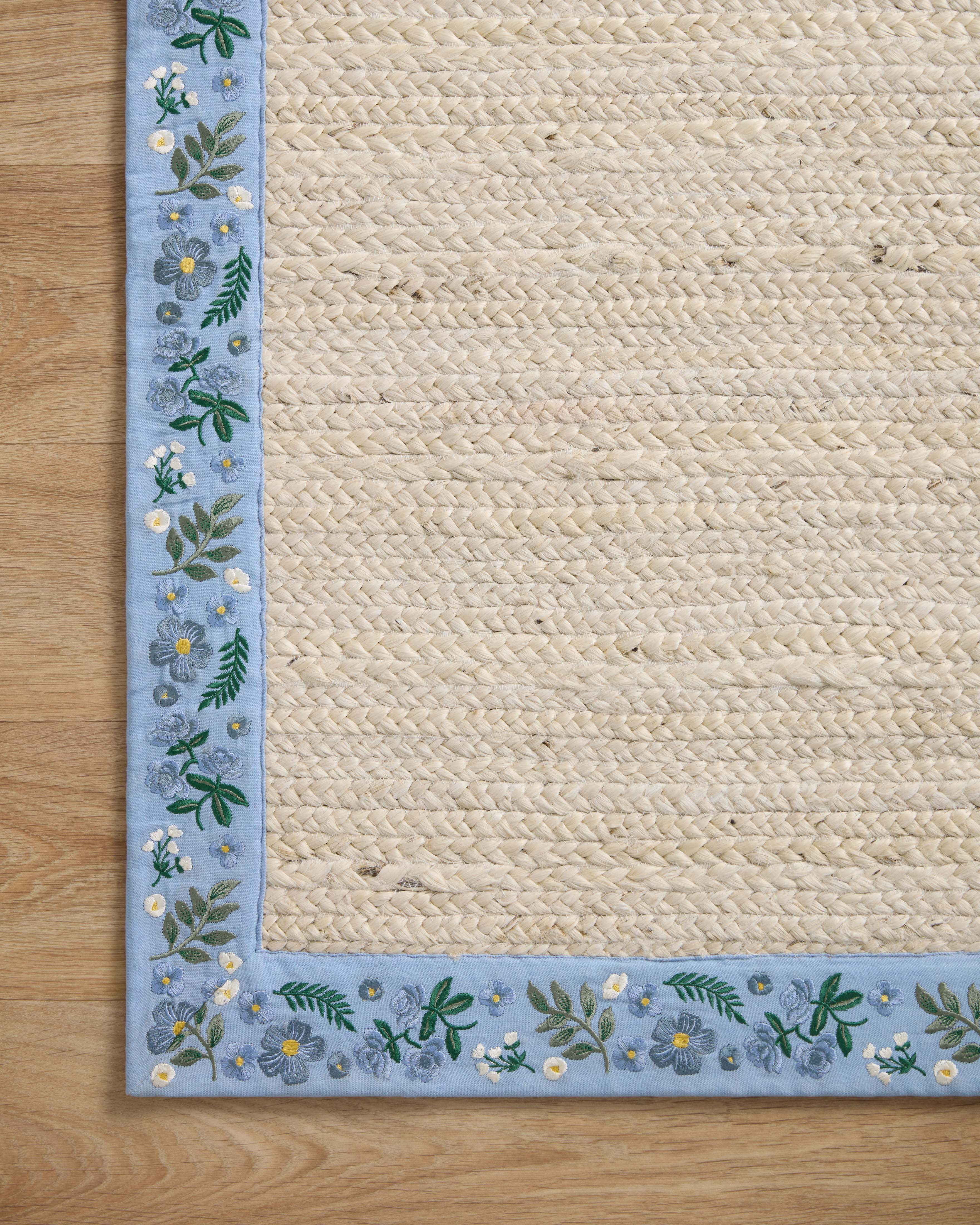 Rifle Paper Co. x Loloi Costa Ivory / Periwinkle Rug 1-RUGS-patterned Loloi