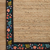 Rifle Paper Co. x Loloi Costa Natural / Black Rug 1-RUGS-patterned Loloi