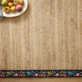Rifle Paper Co. x Loloi Costa Natural / Black Rug 1-RUGS-patterned Loloi