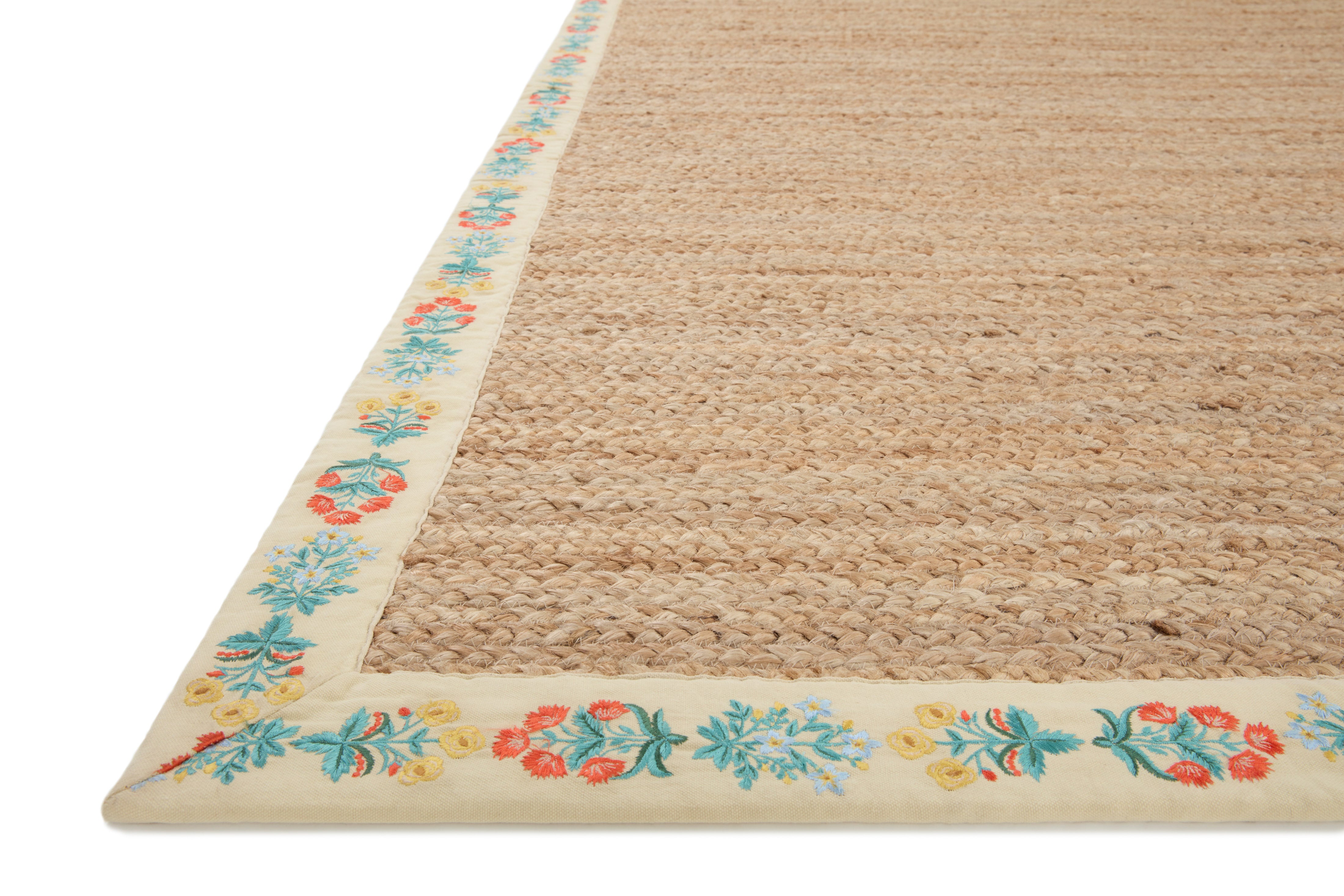 Rifle Paper Co. x Loloi Costa Natural / Cream Rug 1-RUGS-patterned Loloi