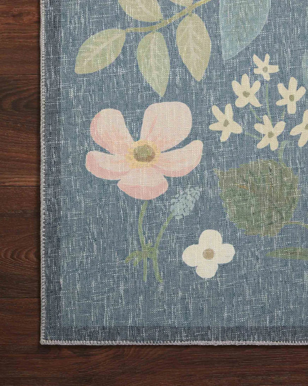 Rifle Paper Co. X Loloi/ Cotswolds Strawberry Fields Teal Rug 3 - RUGS - patterned Loloi