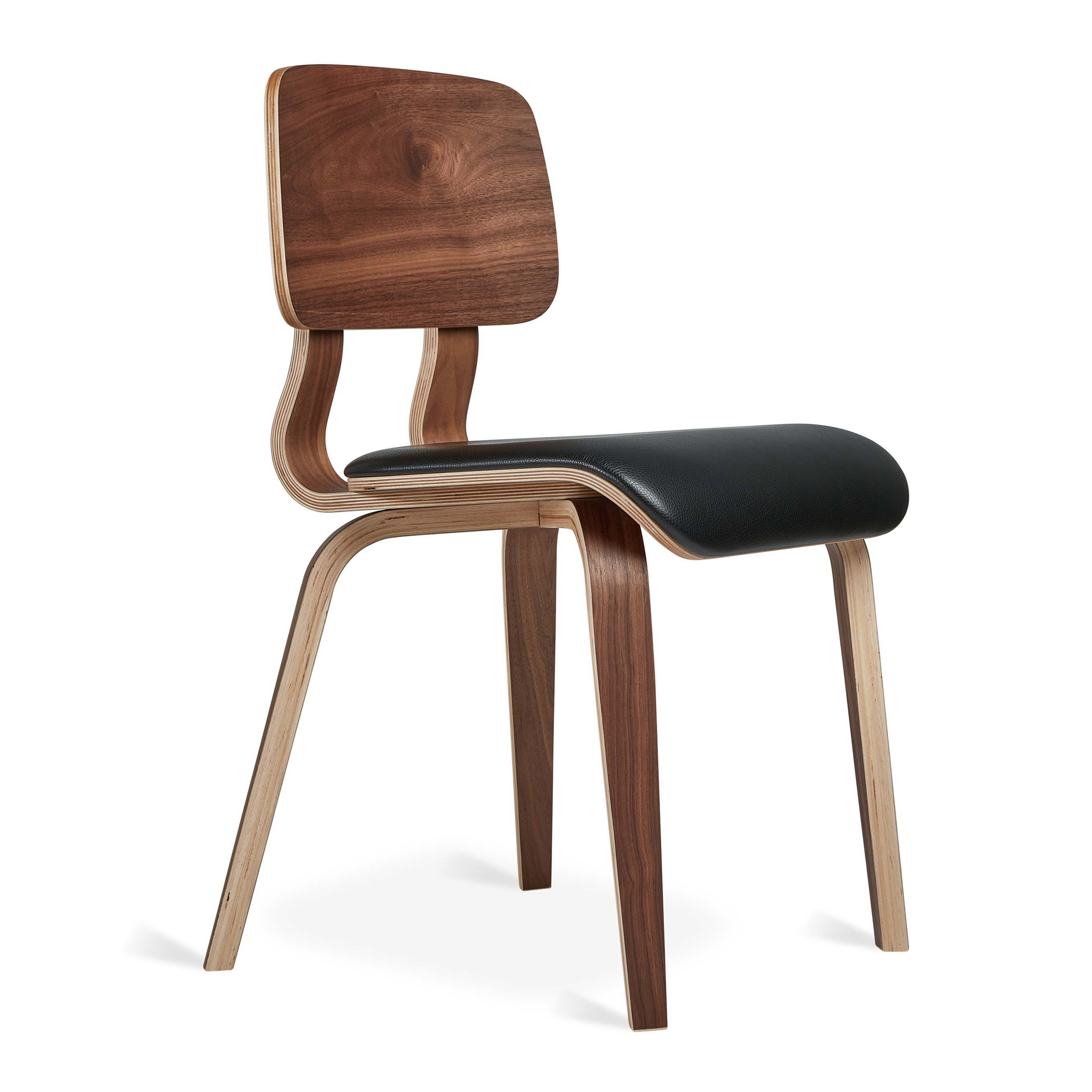Gus* Modern Cardinal Dining Chair - Set of 2 10 - c - FURNITURE - chair Gus Walnut Moto Black Leather
