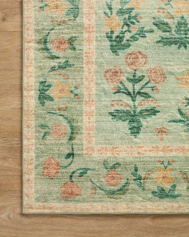 Rifle Paper Co. X Loloi/ Eden Mughal Rose Moss Rug 0-RUGS-patterned Loloi