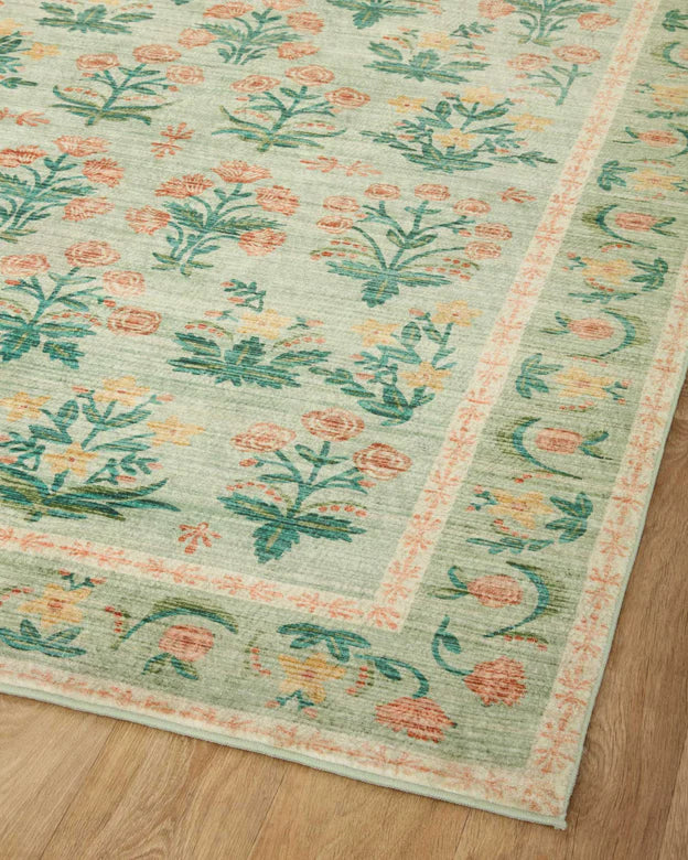 Rifle Paper Co. X Loloi/ Eden Mughal Rose Moss Rug 0-RUGS-patterned Loloi