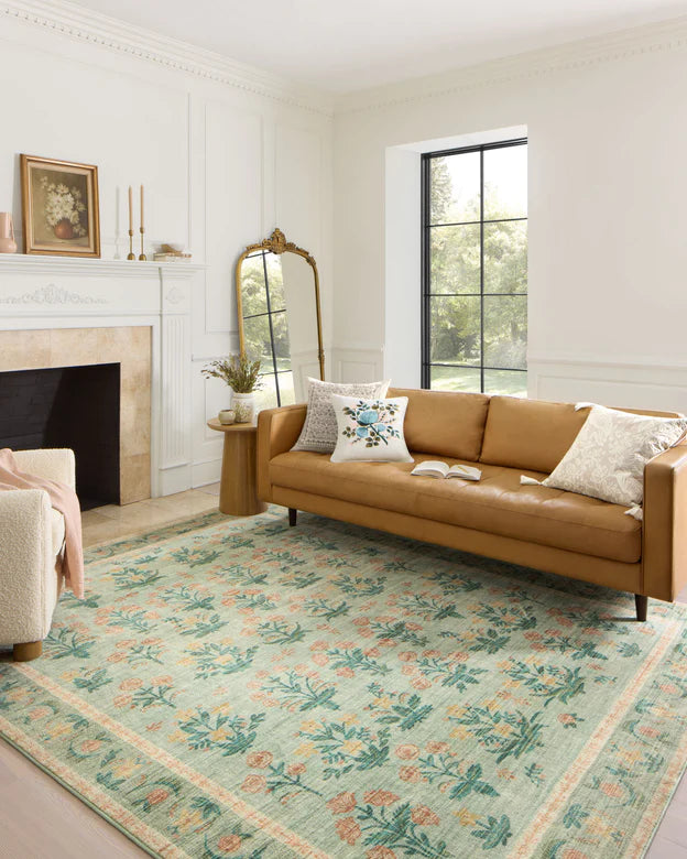 Rifle Paper Co. X Loloi/ Eden Mughal Rose Moss Rug 0-RUGS-patterned Loloi