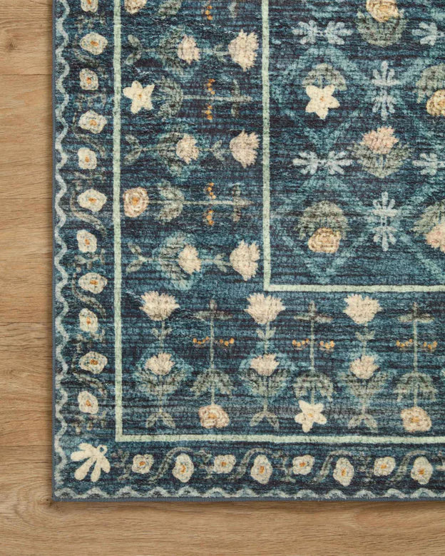 Rifle Paper Co. X Loloi/ Eden Lattice Indigo Rug 0-RUGS-patterned Loloi