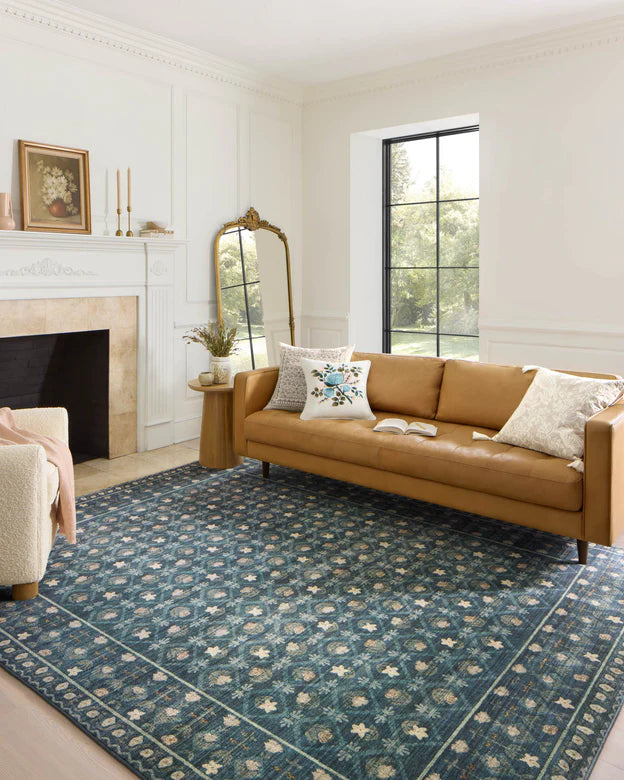 Rifle Paper Co. X Loloi/ Eden Lattice Indigo Rug 0-RUGS-patterned Loloi