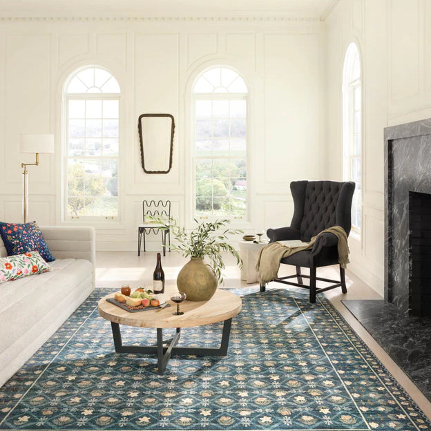 Rifle Paper Co. X Loloi/ Eden Lattice Indigo Rug 0-RUGS-patterned Loloi