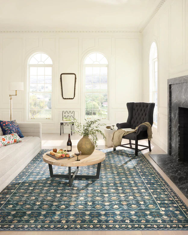Rifle Paper Co. X Loloi/ Eden Lattice Indigo Rug 0-RUGS-patterned Loloi