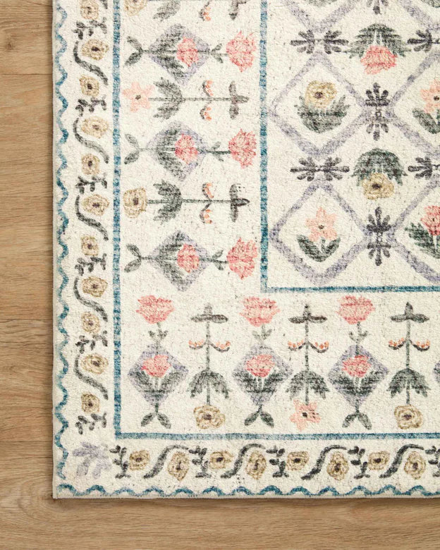 Rifle Paper Co. X Loloi Eden Lattice Ivory Rug 0-RUGS-patterned Loloi