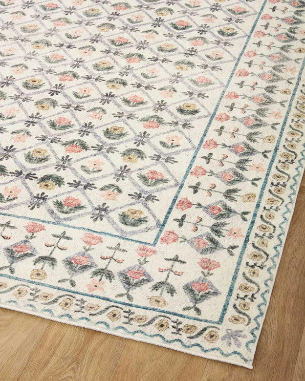 Rifle Paper Co. X Loloi Eden Lattice Ivory Rug 0-RUGS-patterned Loloi