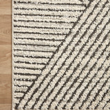Loloi Fabian Charcoal / Ivory Linear Rug 2-RUGS - patterned Loloi