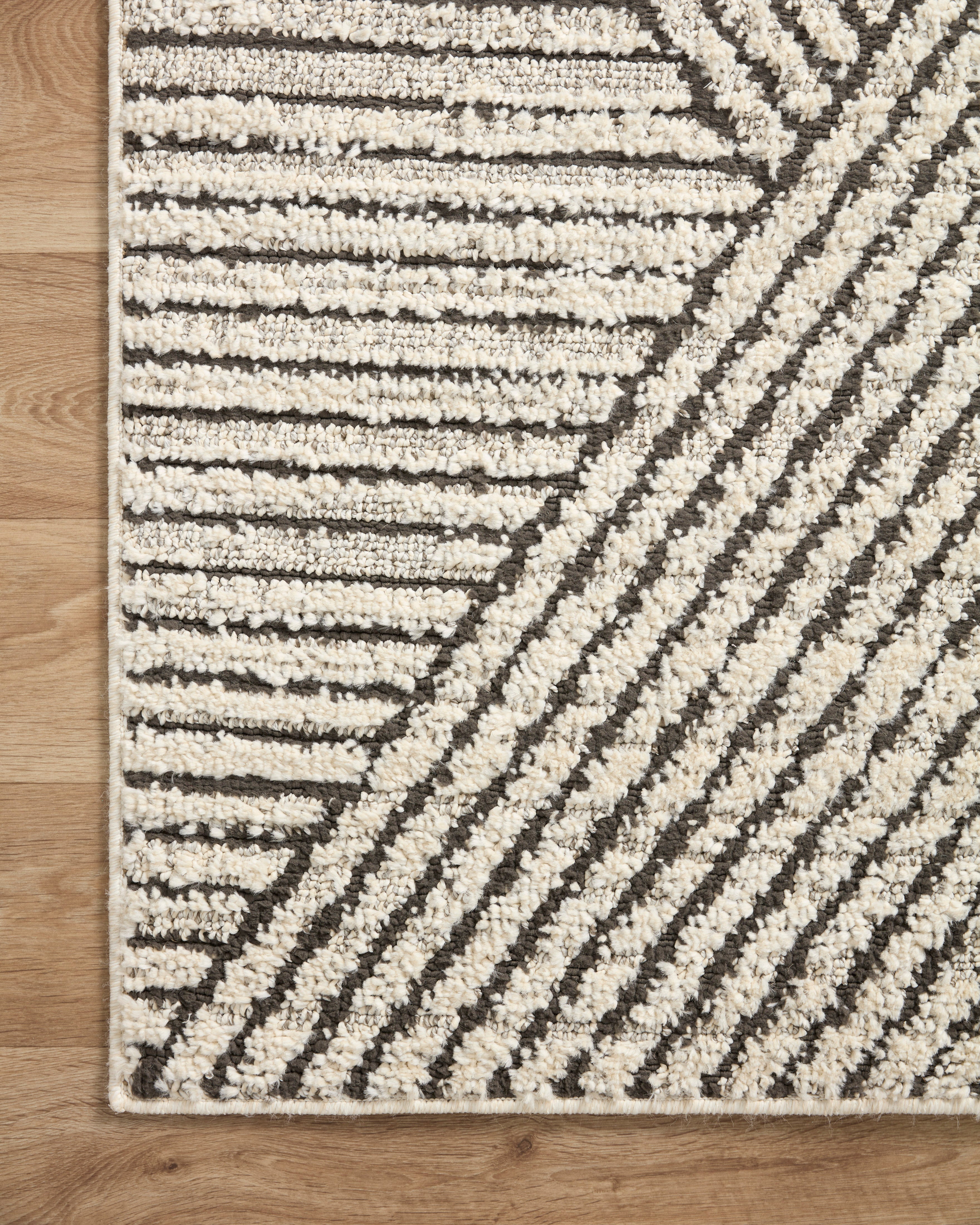 Loloi Fabian Charcoal / Ivory Linear Rug 2-RUGS - patterned Loloi