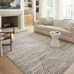 Loloi Fabian Charcoal / Ivory Linear Rug 2-RUGS - patterned Loloi