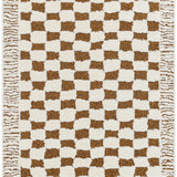 Floyd Camel Border Checkered Rug