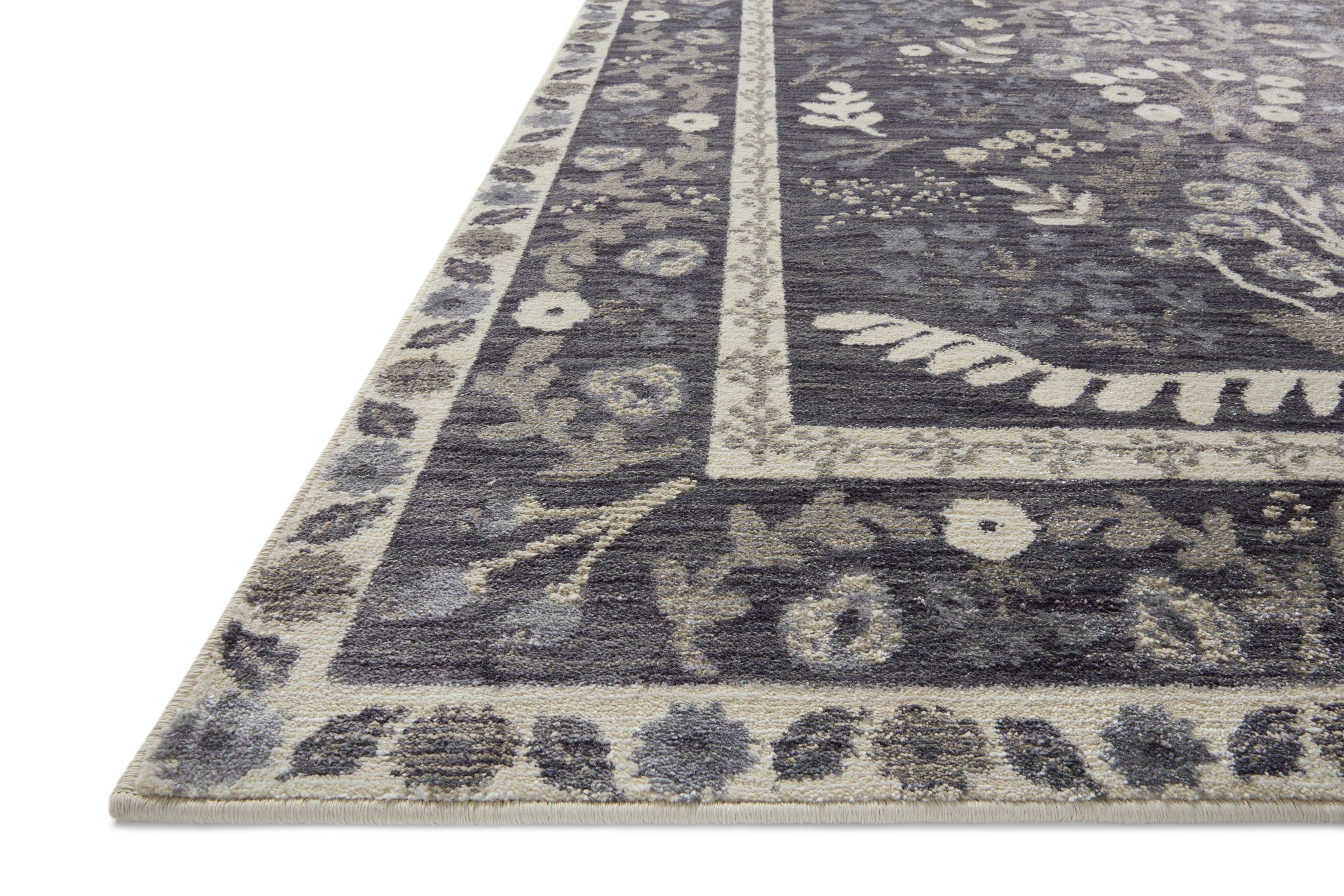Rifle Paper Co. x Loloi Fiore Charcoal / White Rug 1-RUGS-patterned Loloi