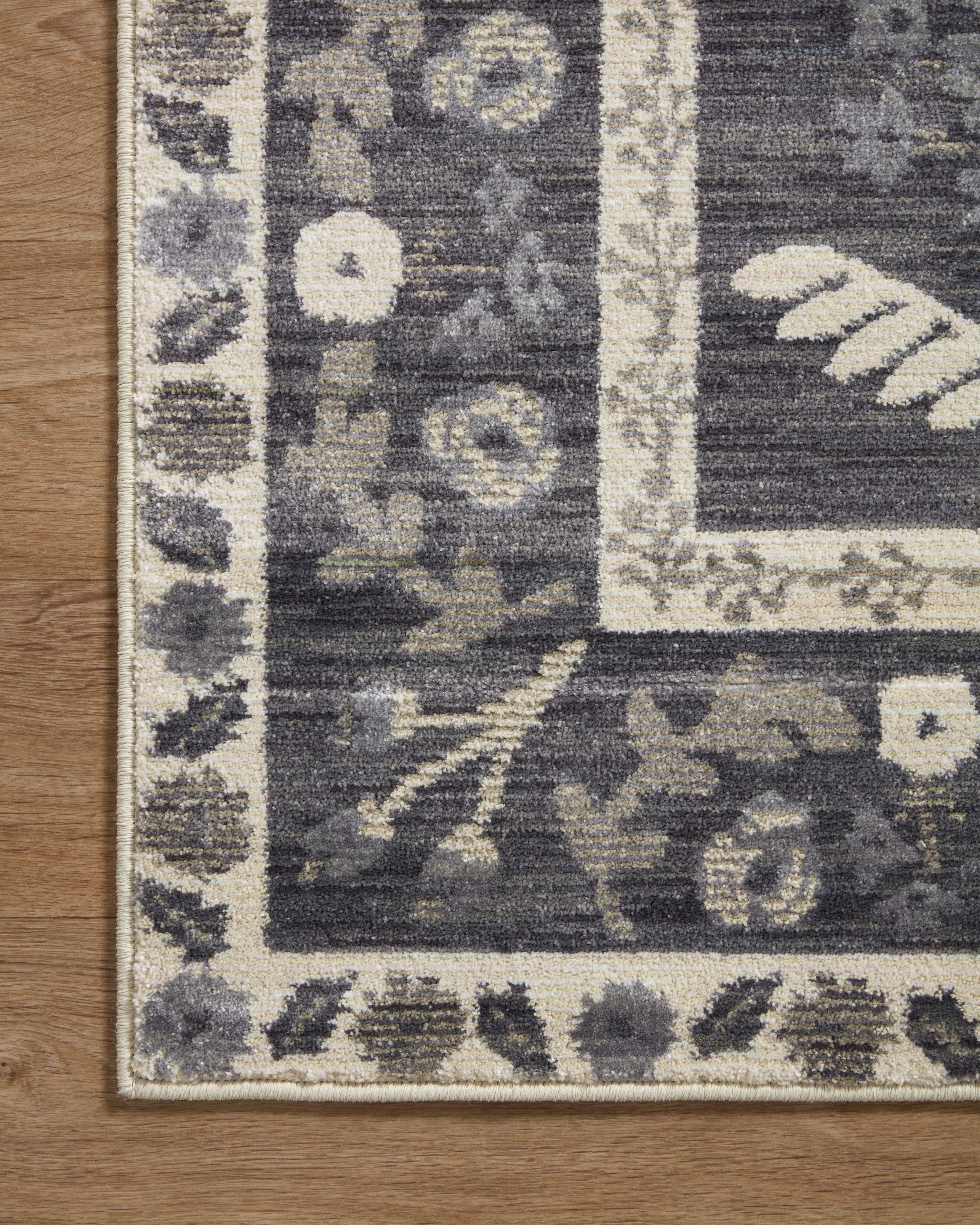 Rifle Paper Co. x Loloi Fiore Charcoal / White Rug 1-RUGS-patterned Loloi